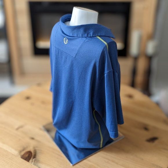 Sunice Blue and Green lined Short Sleeve 1/4 button up collard shirt Unisex - Picture 5 of 11